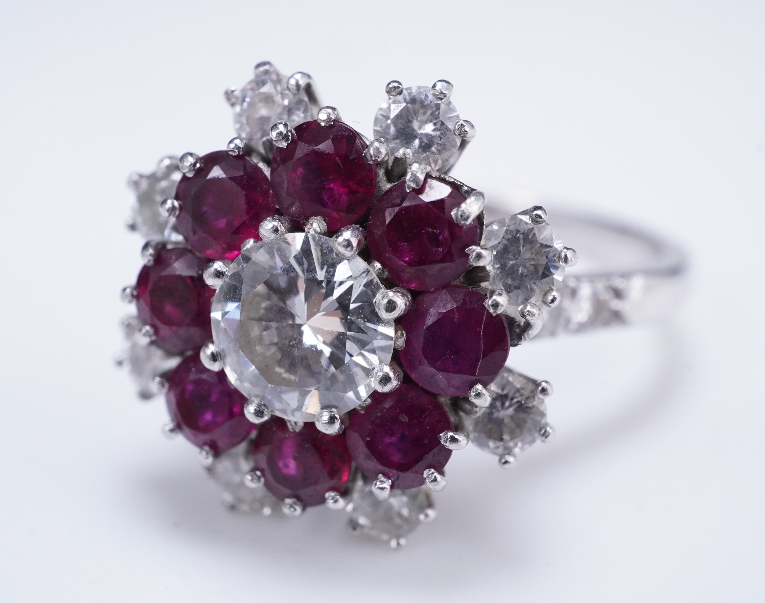 A ruby and diamond ring